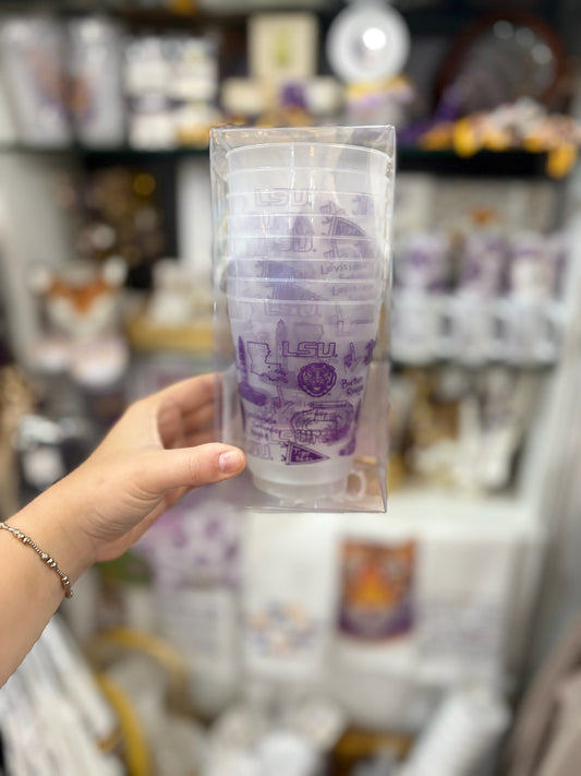 LSU Game Day Reusable Plastic Cups