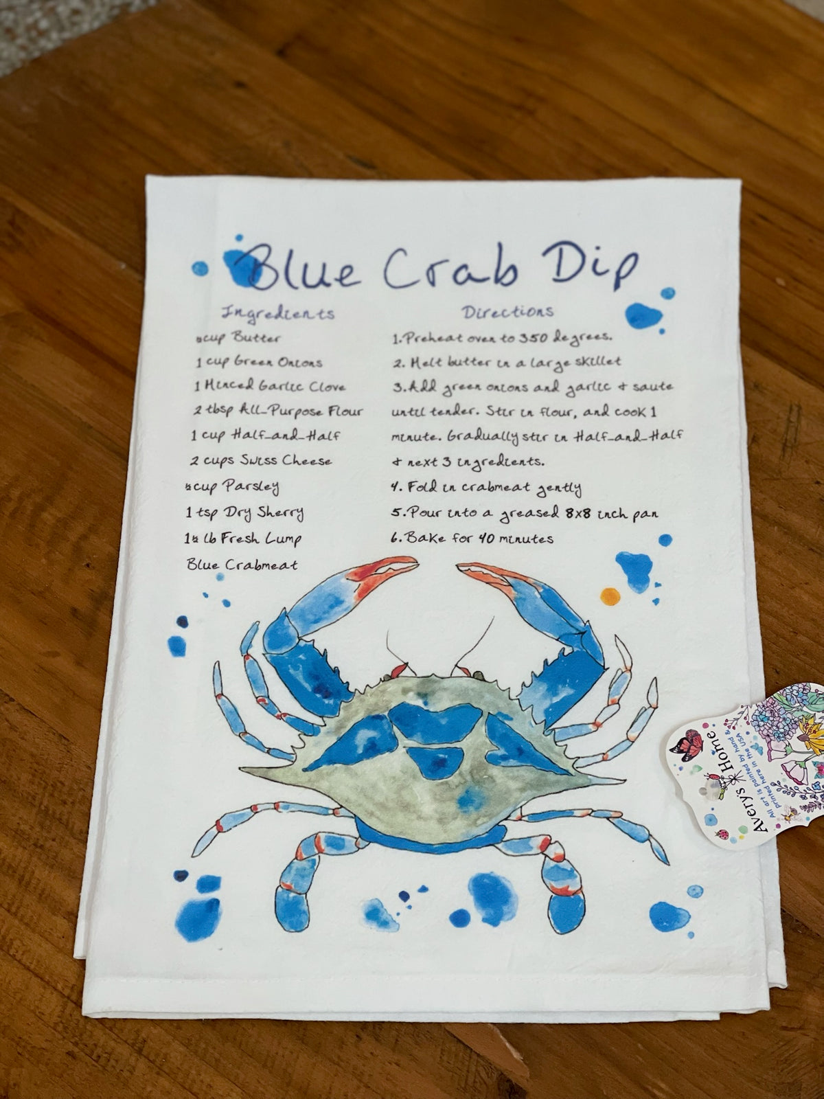 Blue Crab Dip Kitchen Towel