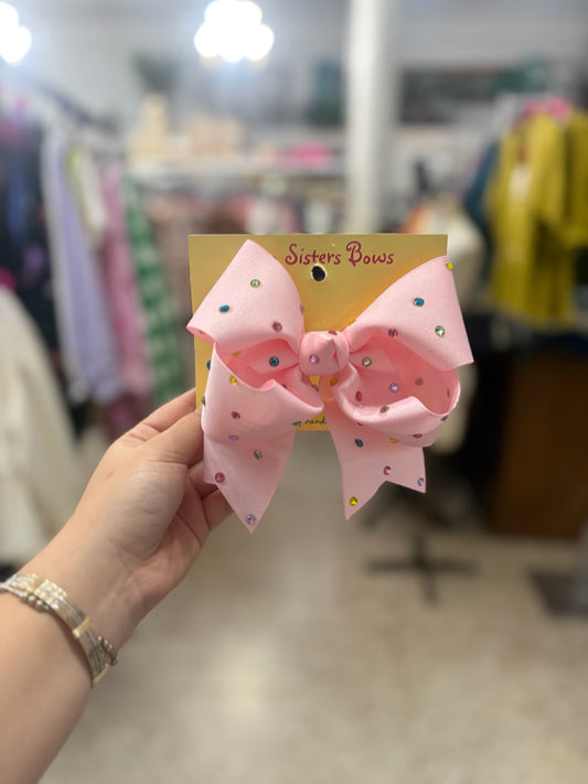 Pink Rhinestone Bow