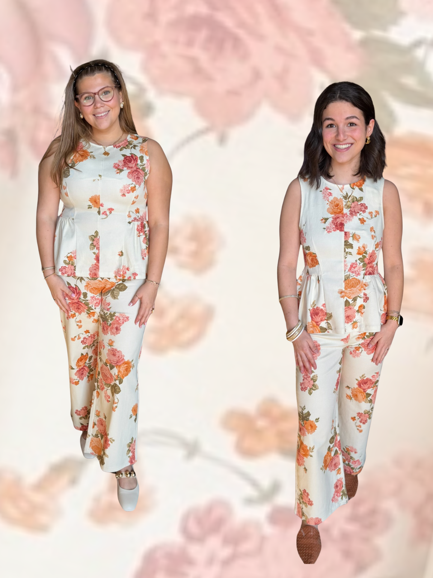 Floral Denim Pants