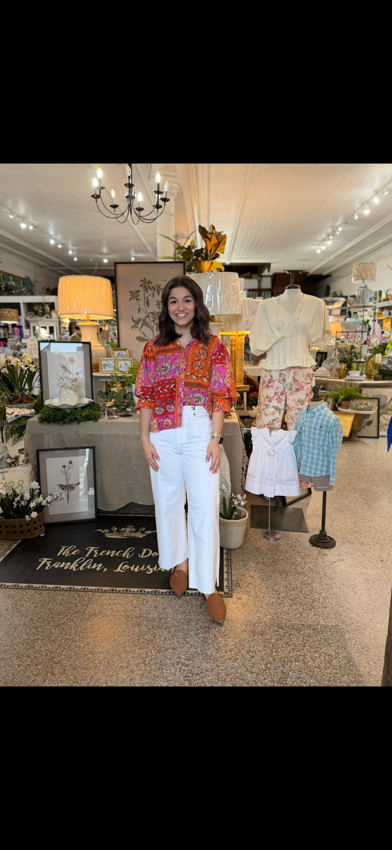 Pink and Orange Patchwork Blouse
