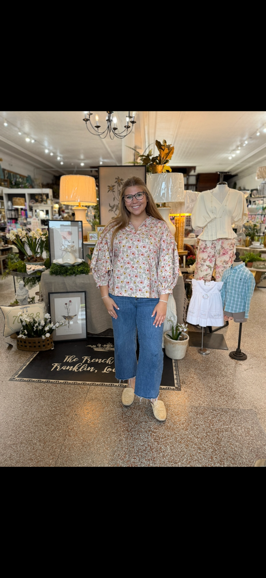 Floral Puff Sleeve Blouse
