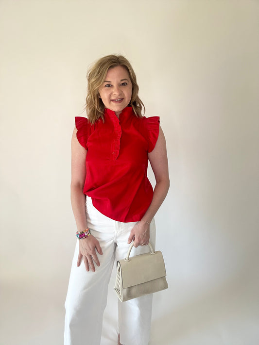 Red Sleeveless Shirt