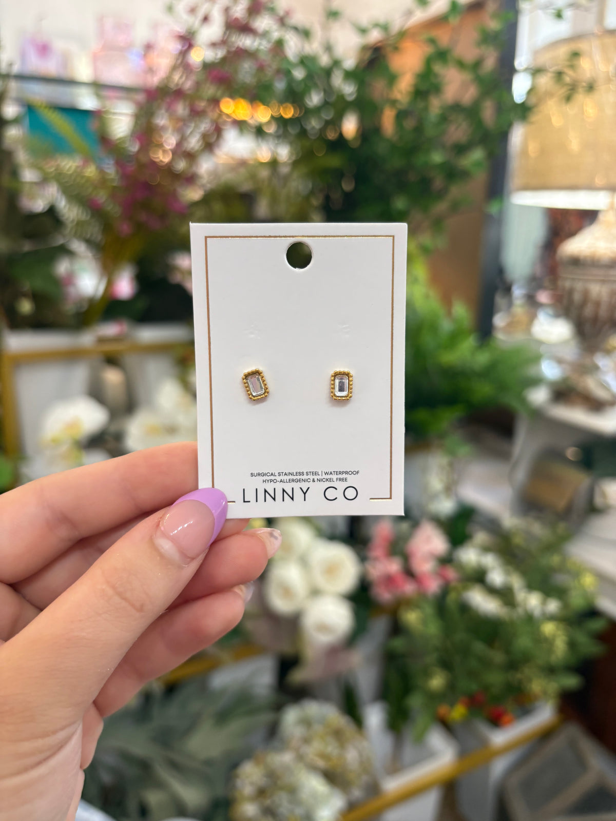 Linny Co - Madison Gold Clear Earrings