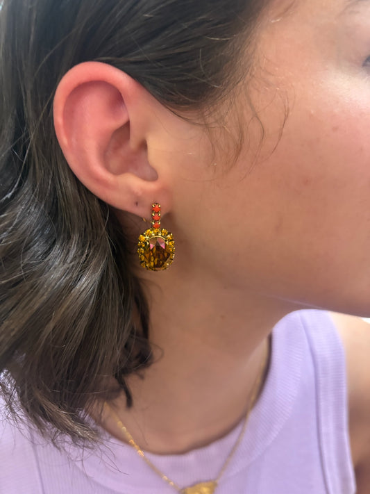 Coney Earrings In Smoked Topaz Brandy