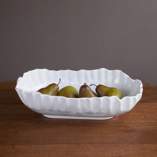 Beatriz Ball VIDA Bloom Pinched Large Oval Bowl (White)