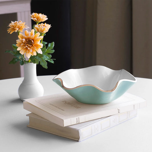 Beatriz Ball ENCANTO Carola Small Round Bowl (Turquoise and White)
