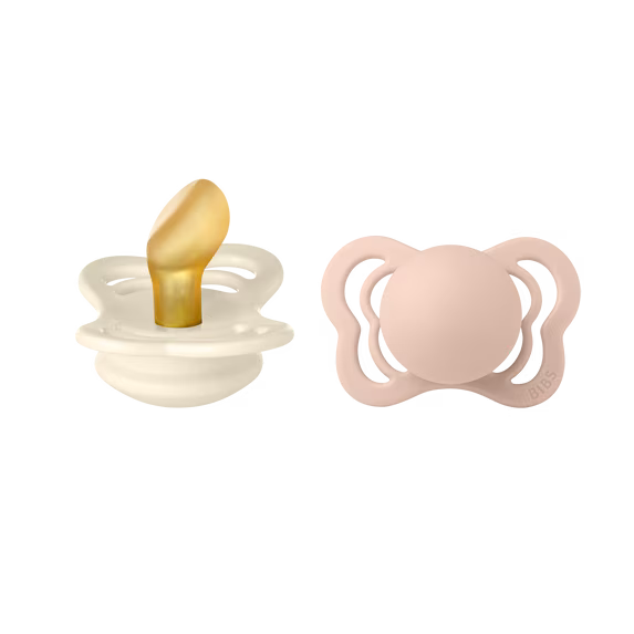 Bibs Couture Pacifier 2 Pack - Pink + Ivory
