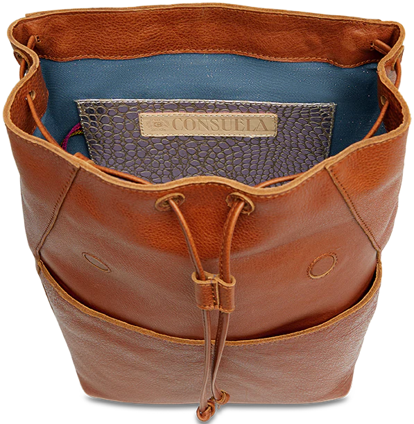 brandy leather backpack CONSUELA- Brandy Backpack