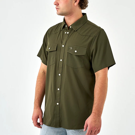 Burlebo Performance Western Shirt - Mallard Green