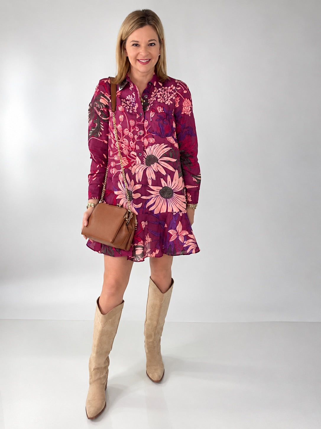 Uncle Frank Linen Dress Flounce Hem