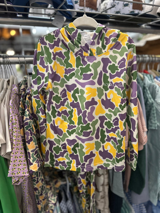 Properly Tied Mardi Gras Camo YOUTH Hoodie