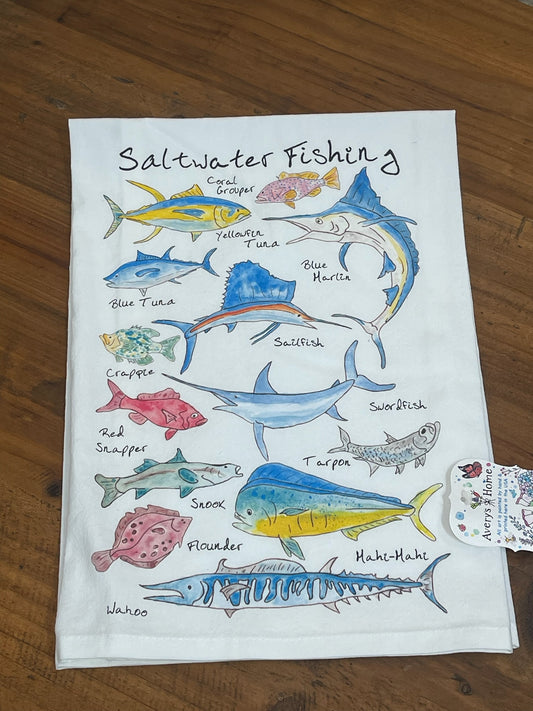 Saltwater Fishing Kitchen Towel