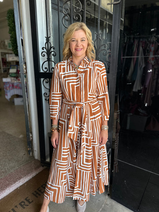 Uncle Frank Graphic Midi Shirt Dress