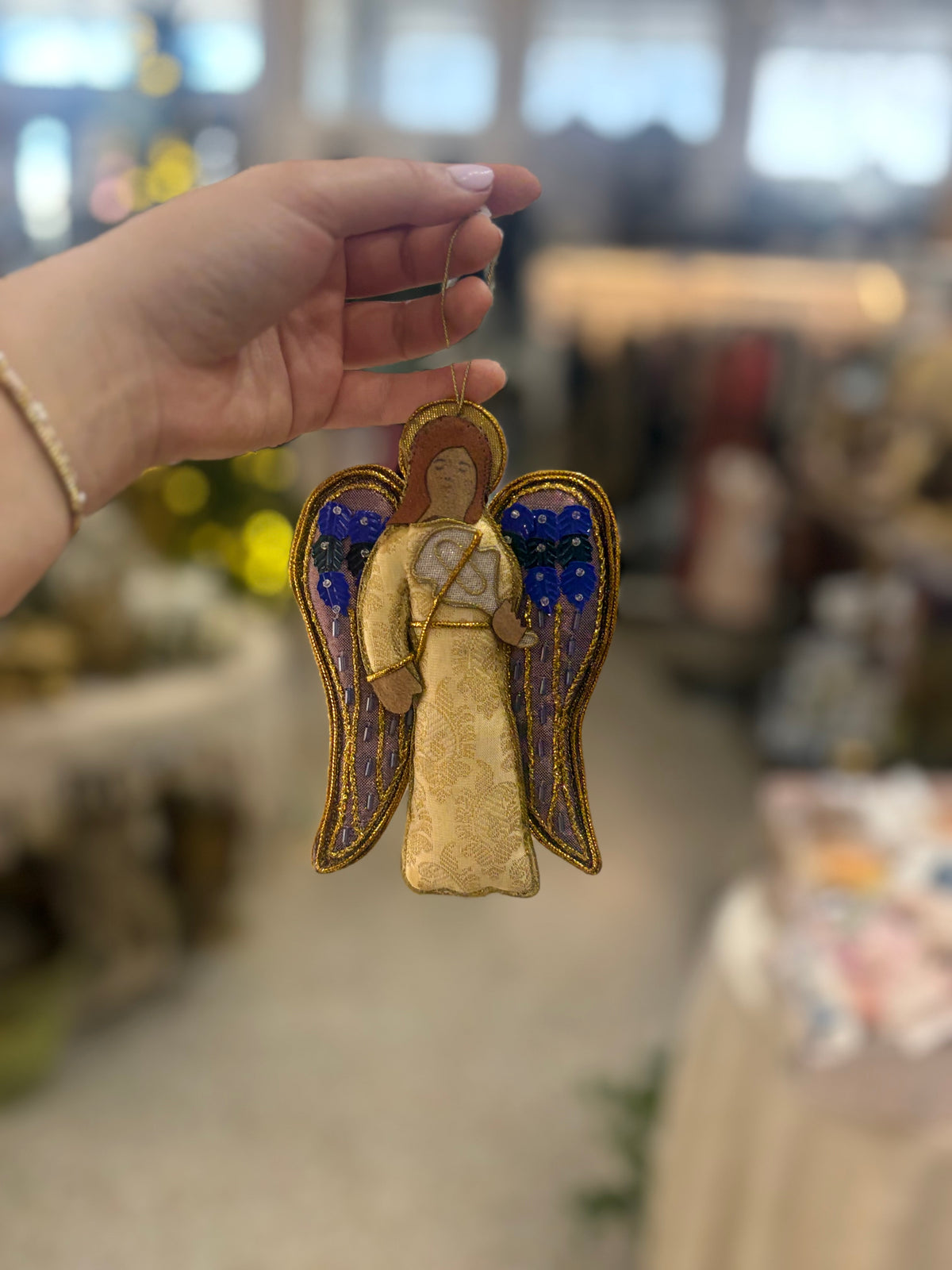 Embroidered Angel Fabric Ornament