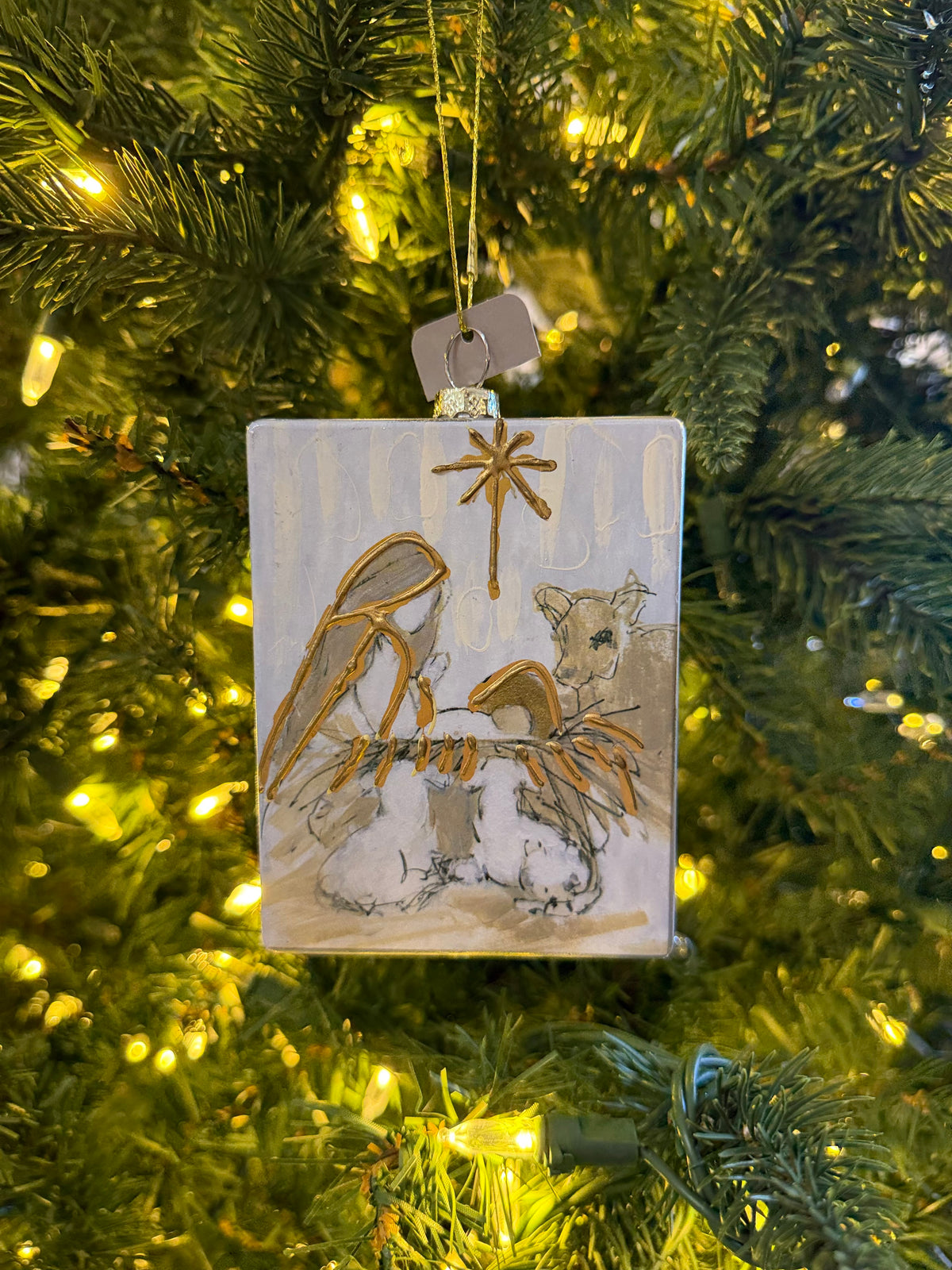 Rectangle Nativity Ornament