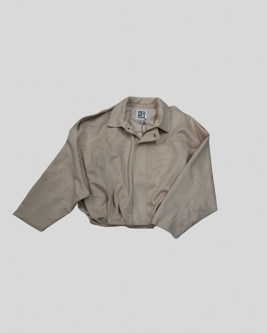 Tan Suede Bomber Jacket