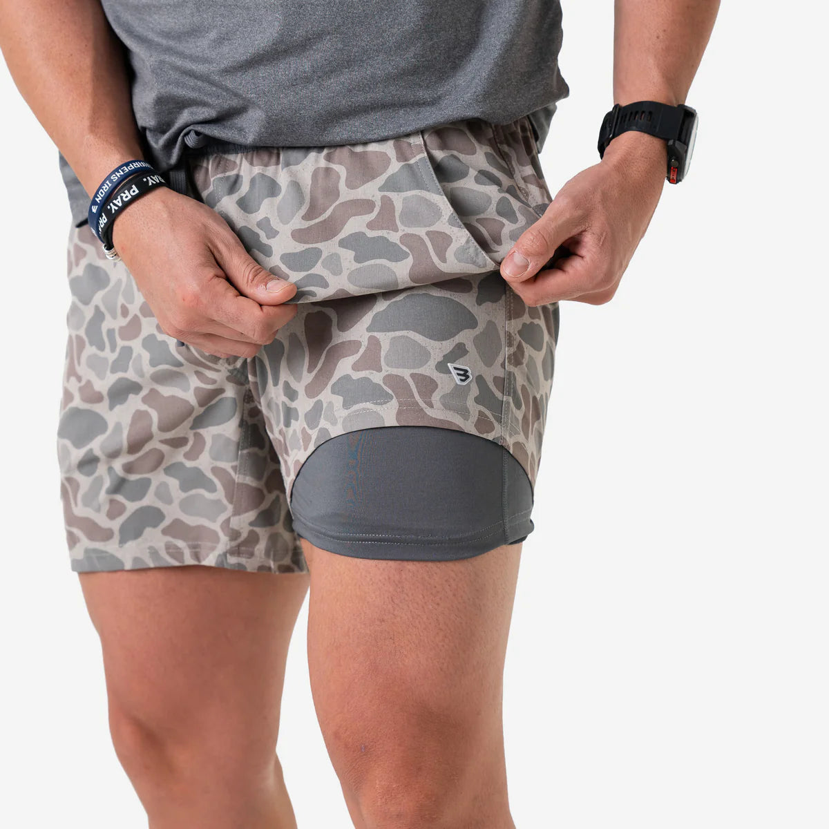 Athletic Short- Classic Deer Camo- Grey Liner