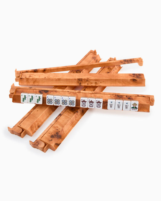 Oh My Mahjong Burl Rack and Pusher Set