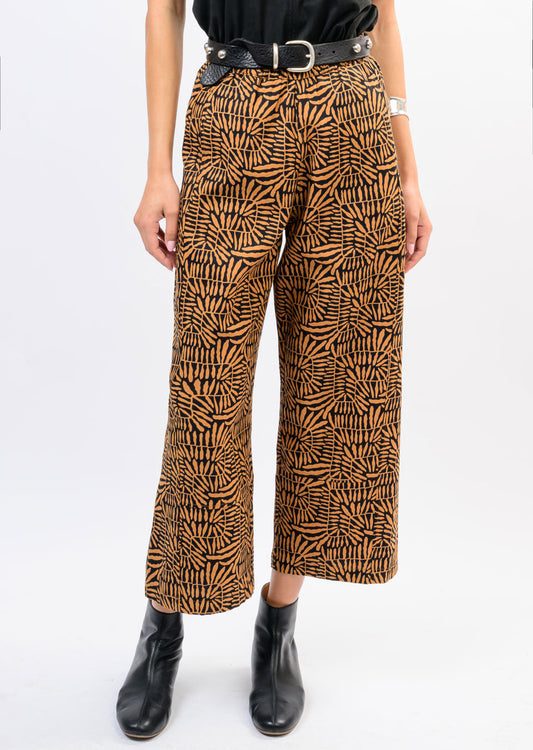 Ivy Jane Gold Leaf Barrel Pant