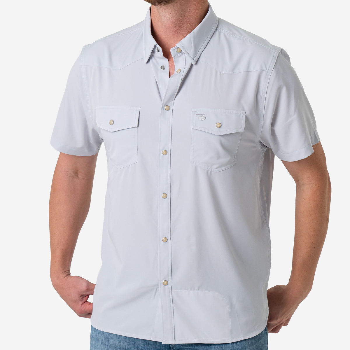 Burlebo Performance Western Shirt - Light Grey