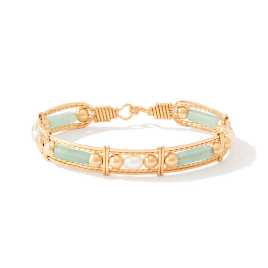 Ronaldo Jewelry- Color Your World Bracelet With Beads and Pearls (Green)