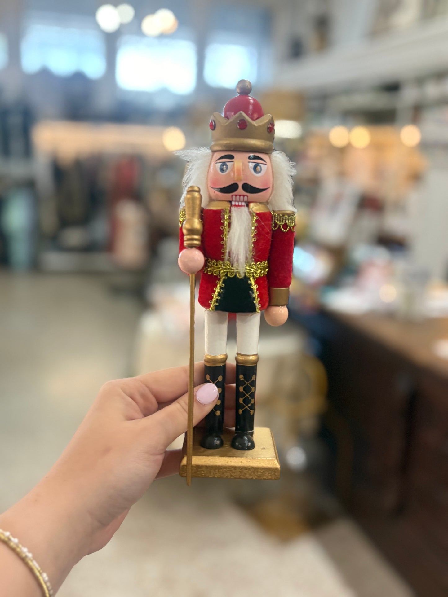 Wooden Christmas Nutcracker King with Staff