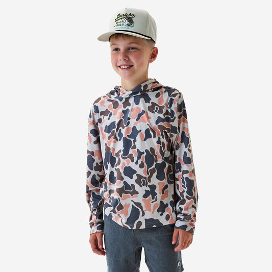 Youth Burlebo Performance Hoodie - Vintage Camo