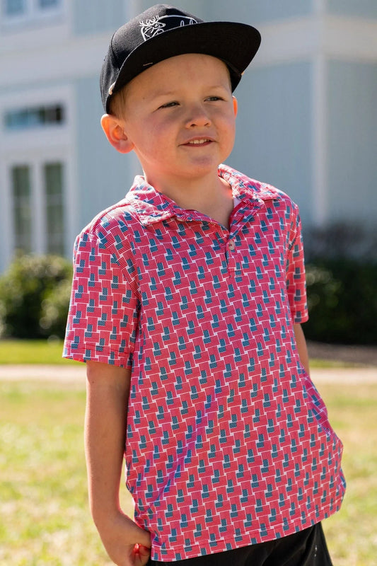 Youth Burlebo Performance Polo - American Flag