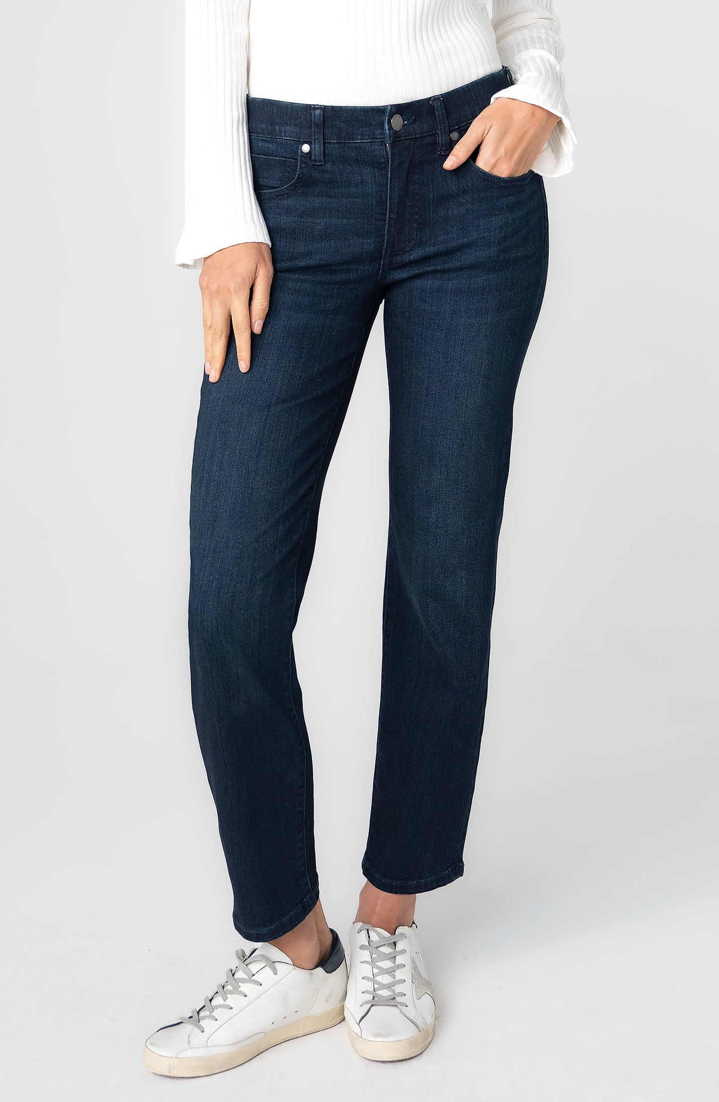 Liverpool Rowan Low-Rise Comfort Waist Slim in Petunia Blue