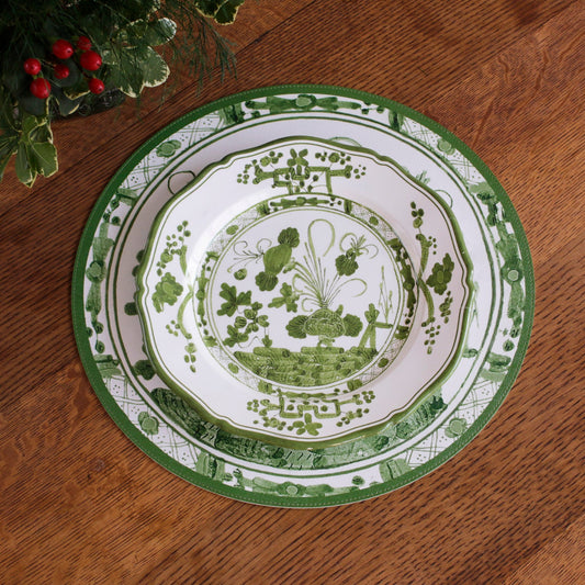 Beatriz Ball VIDA Faenza Dinner Plate - White and Green