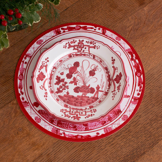 Beatriz Ball VIDA Faenza Dinner Plate - White and Red
