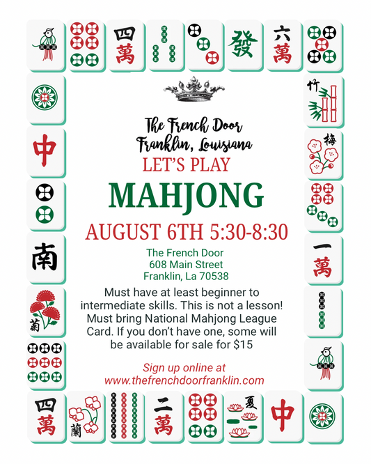 Mahjong Open Play- August 6th
