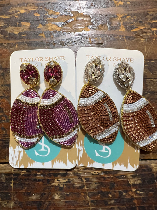 Taylor Shaye Football Earrings
