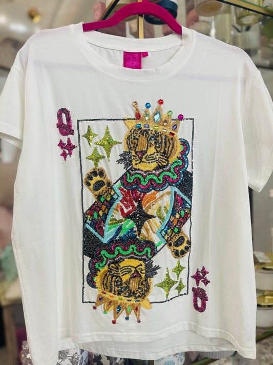 Queen of Sparkles Tiger Crown Card