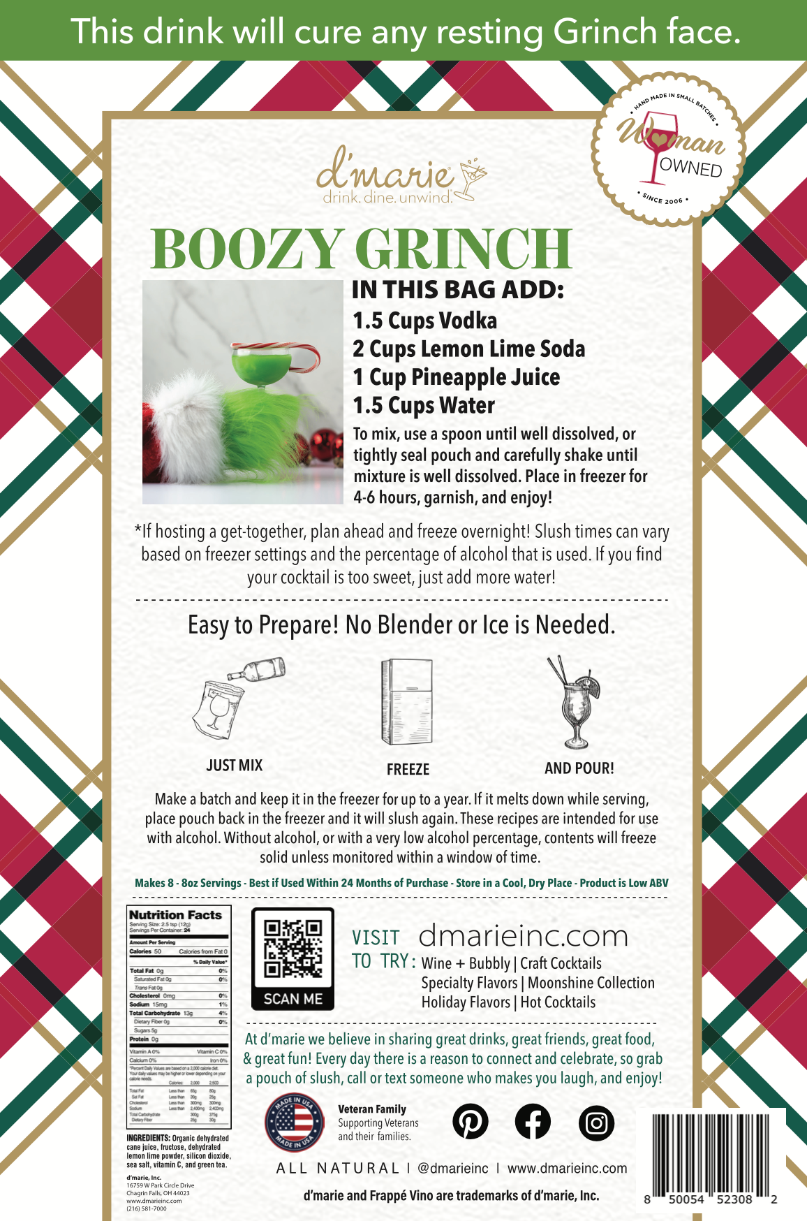 D’Marie Boozy Grinch Craft Cocktail Slushie Mix