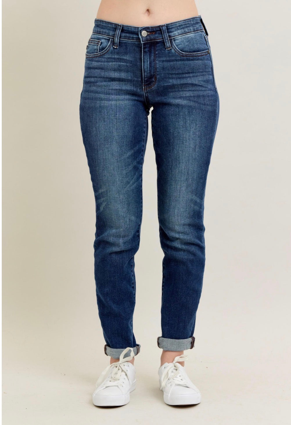 Judy Blue Core Cuffed Slim Fit Dark Wash JB82428