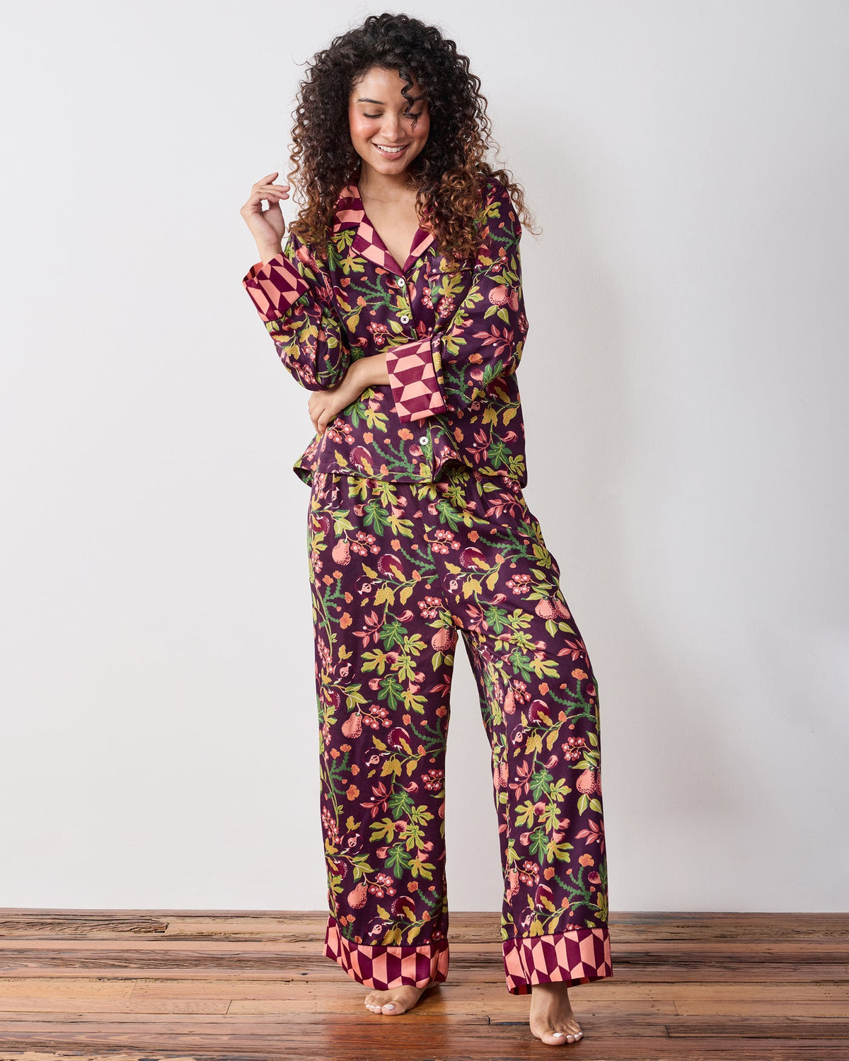 Print Fresh Eco Satin Soho Set in Pomme & Poire