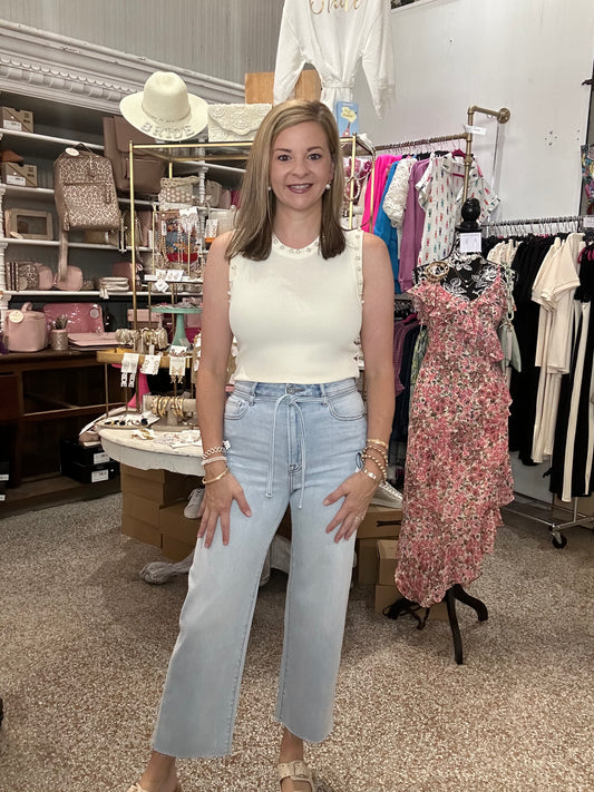 Pearl Detailed Sleeveless Top