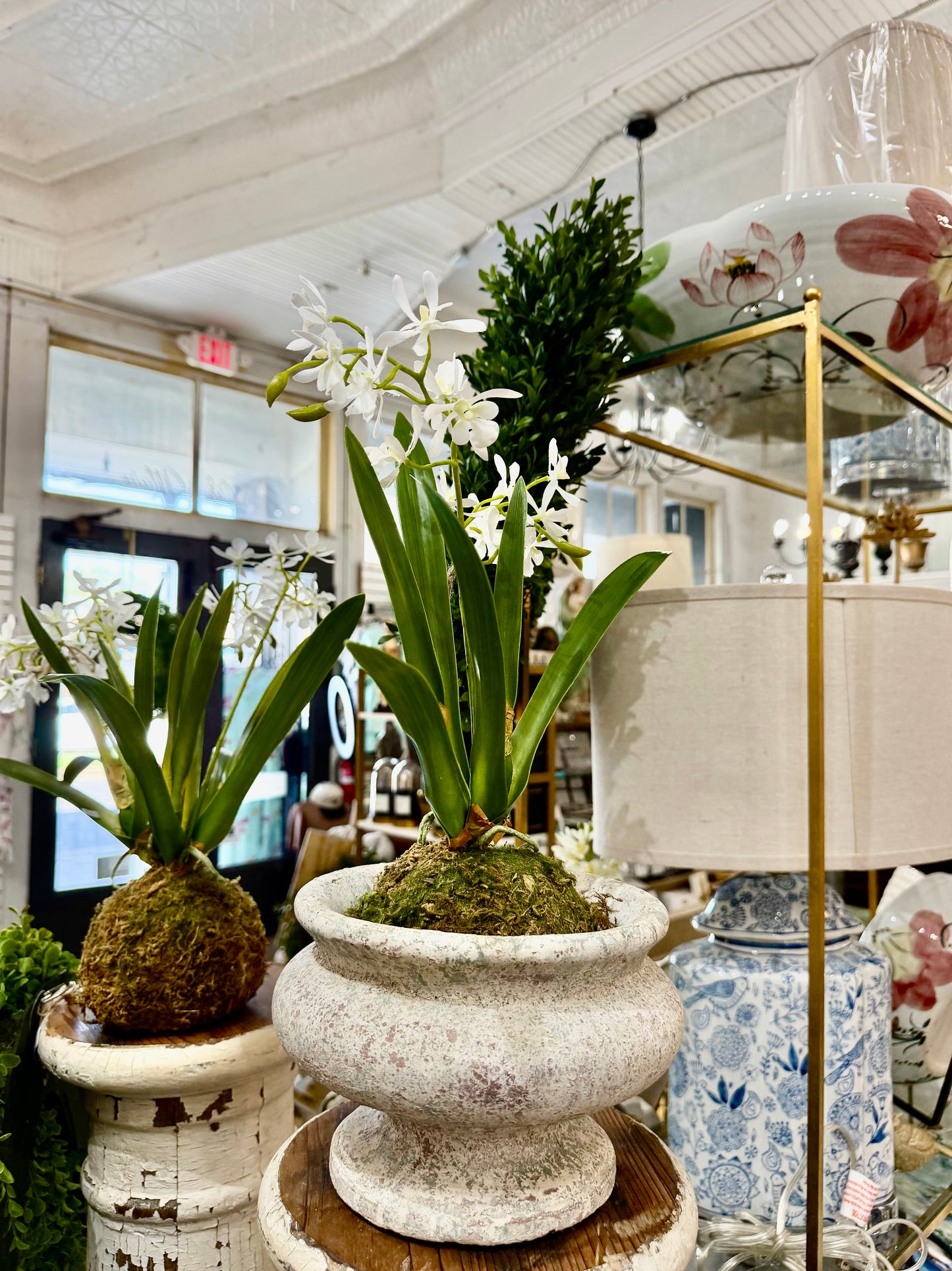 Rustic Cement Pedestal Vase