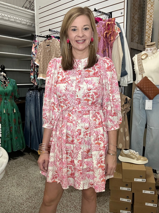 Pink Toile Dress