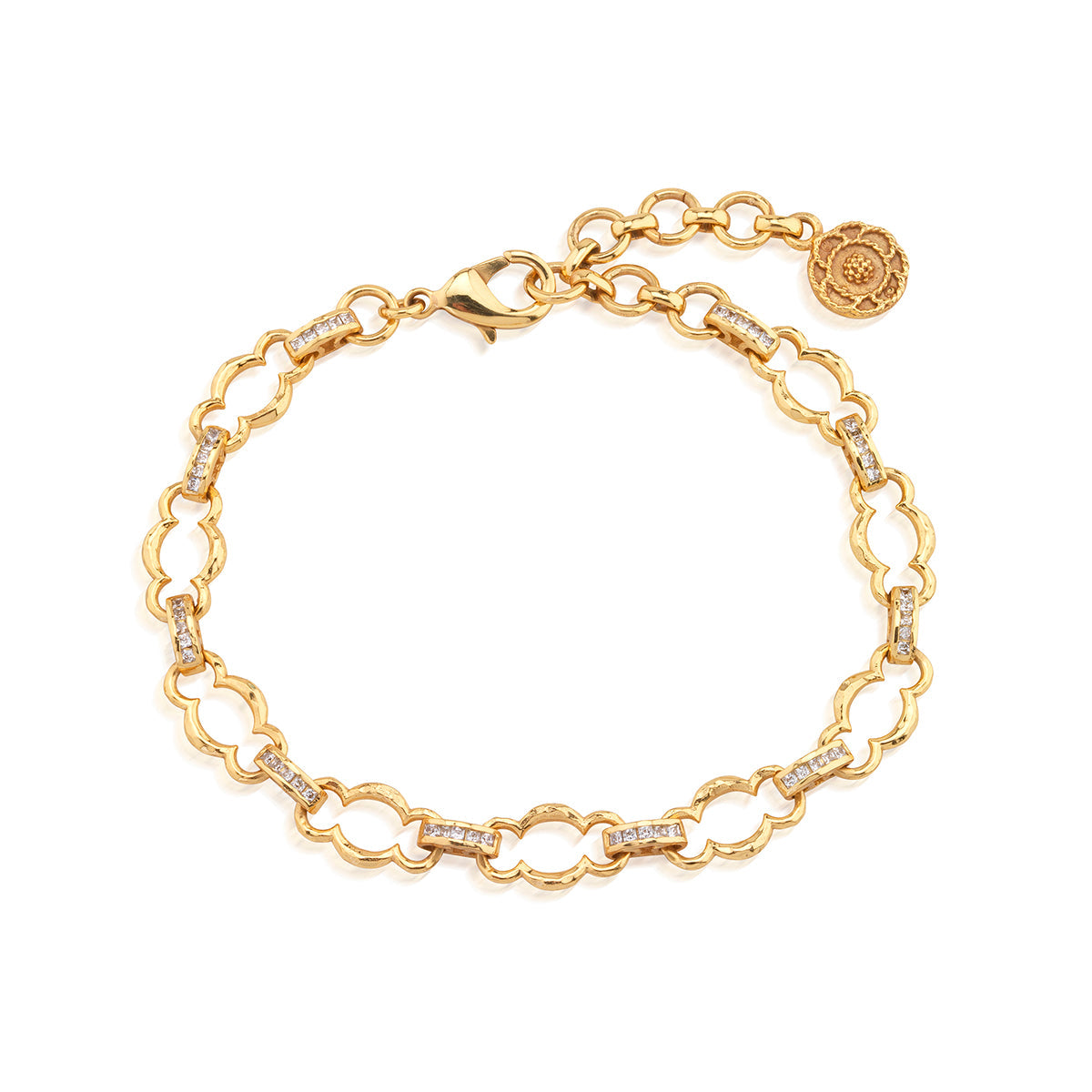 Capucine De Wulf Maharani Petite Chain Bracelet, 7"+2" - Clear Cubic Zirconia