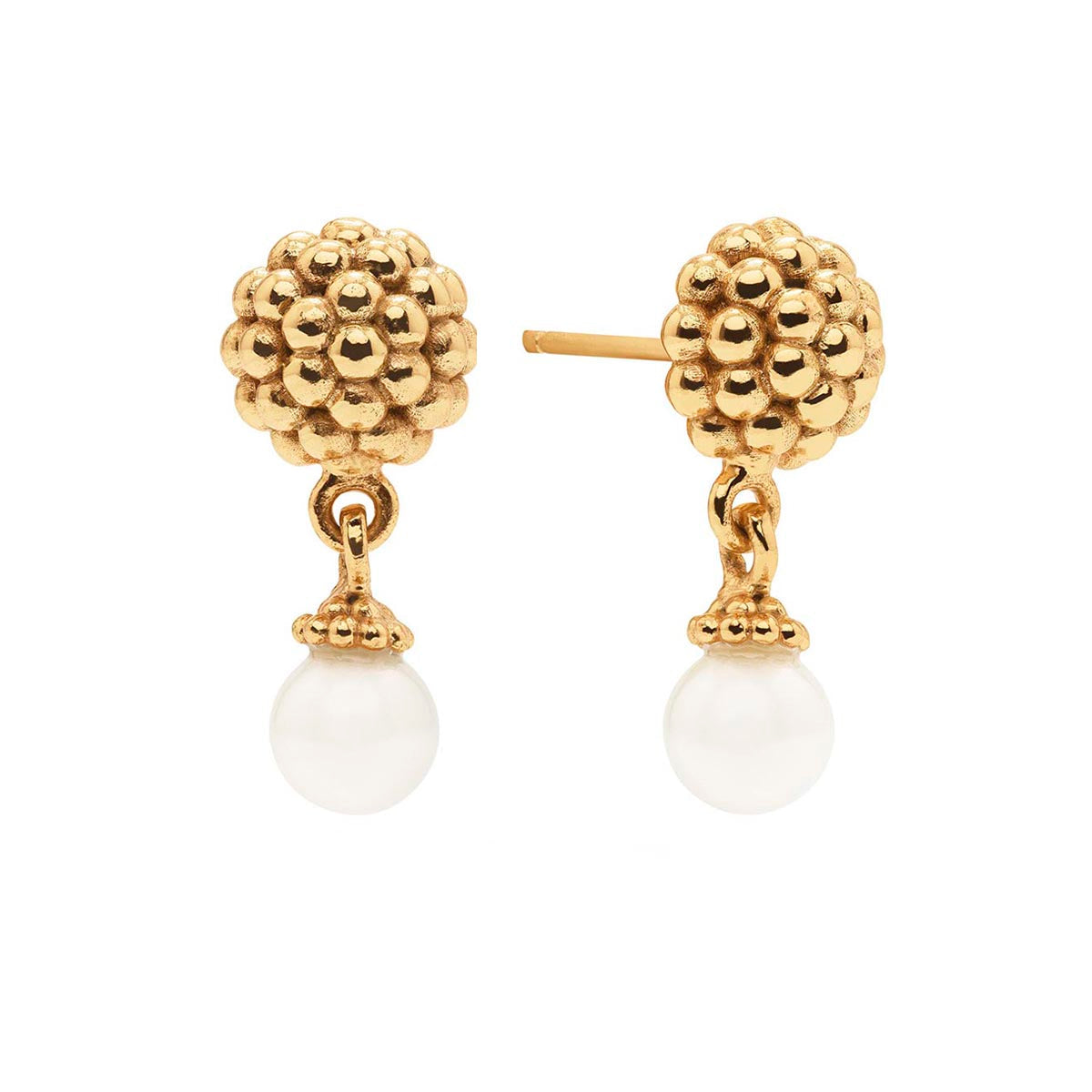 Capucine De Wulf Berry Drop Stud Earrings - Pearl