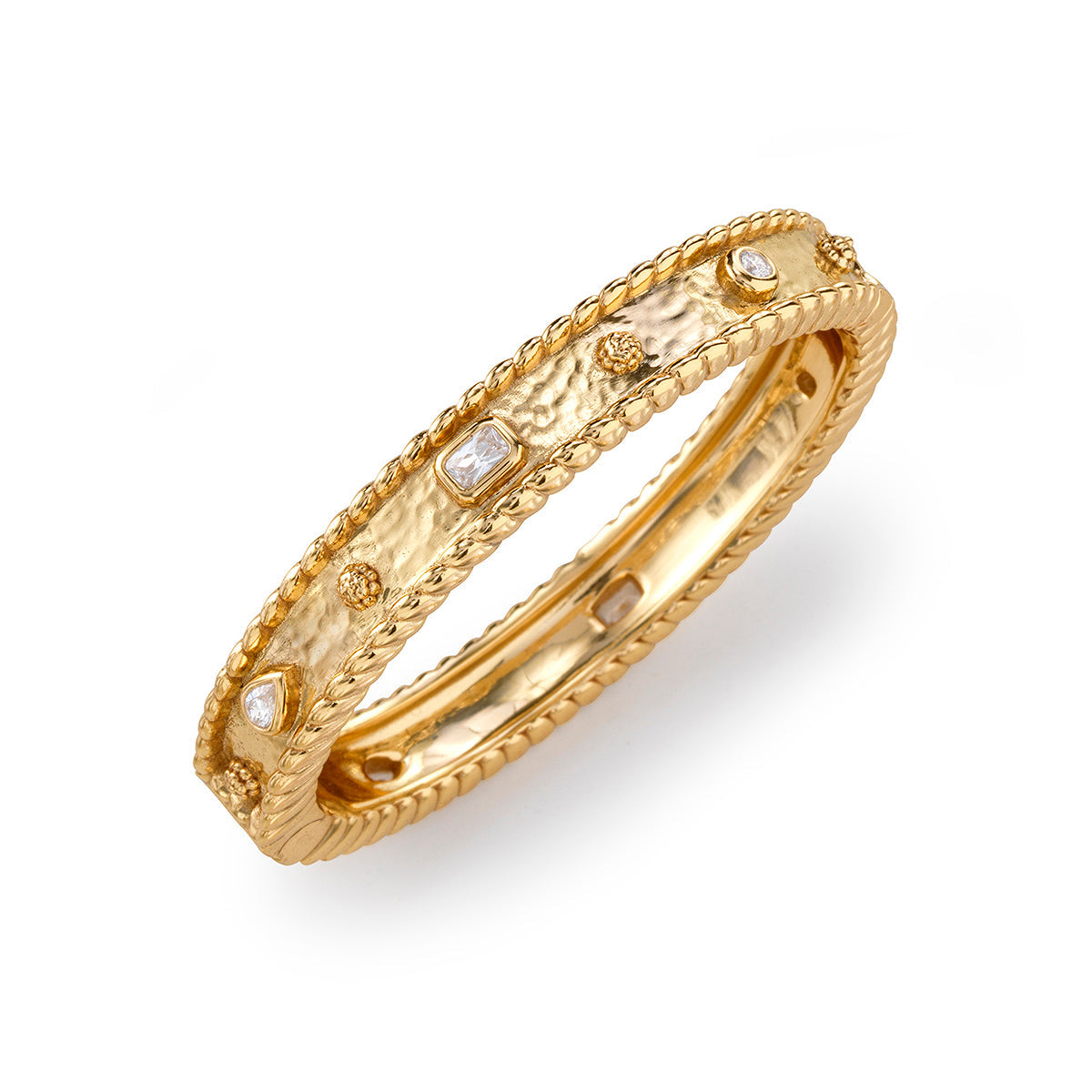 Capucine De Wulf Berry Gem Hinged Bangle - Clear Cubic Zirconia