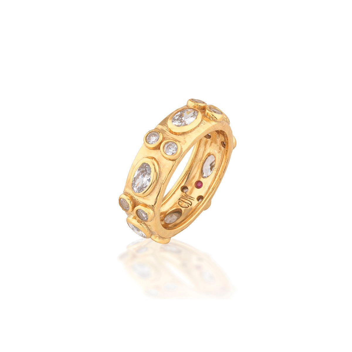 Capucine De Wulf Maharani Hammered Ring - Clear Cubic Zirconia