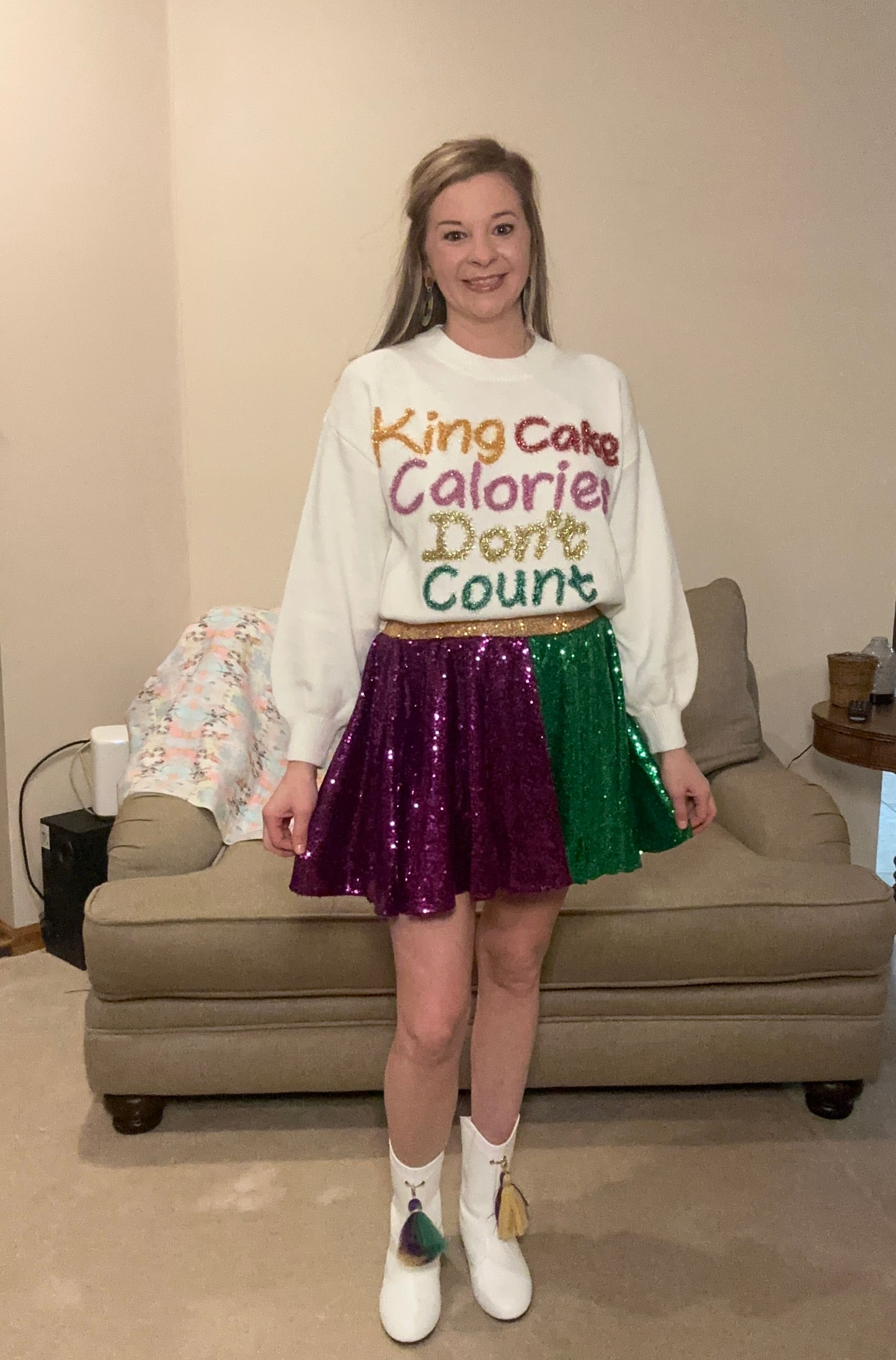 Sequin Mardi Gras Skirt