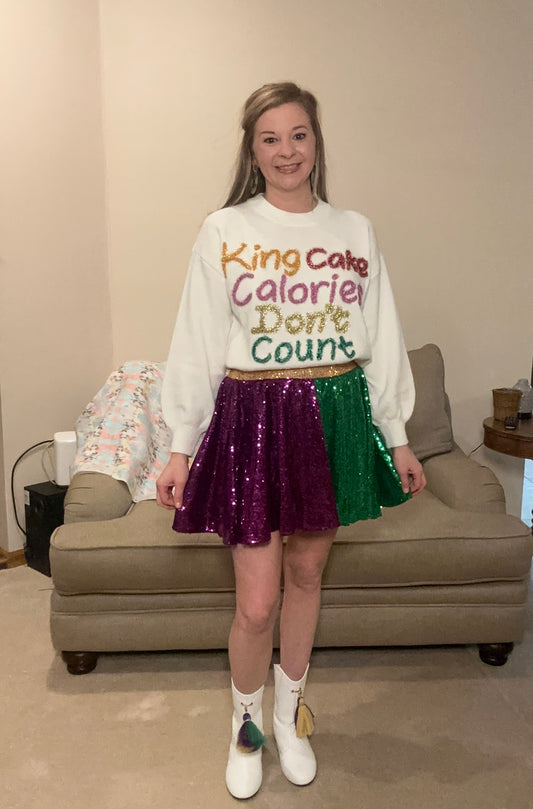 Kingcake Calories Don't Count Sweater