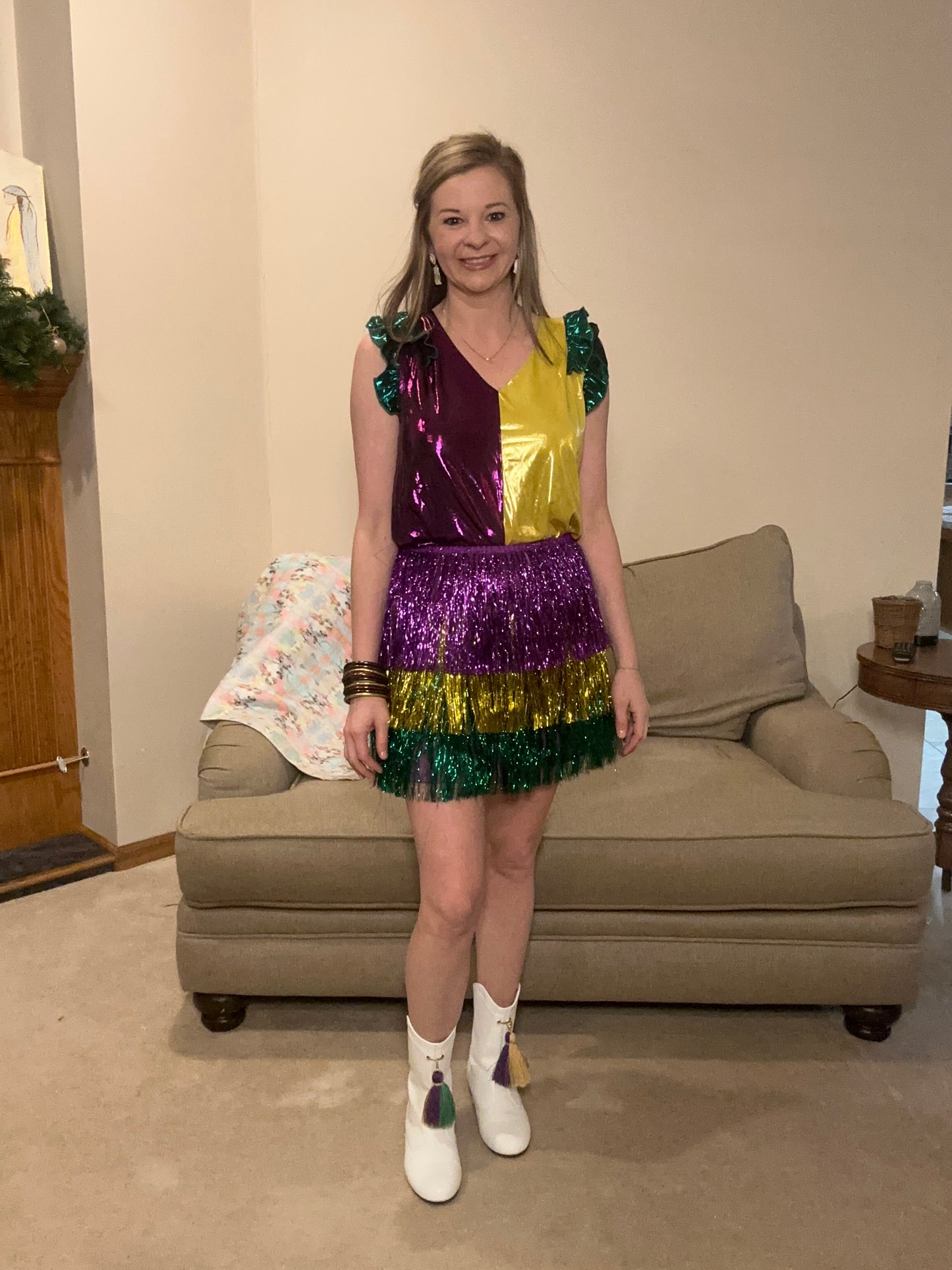 Mardi Gras Fringe Skirt