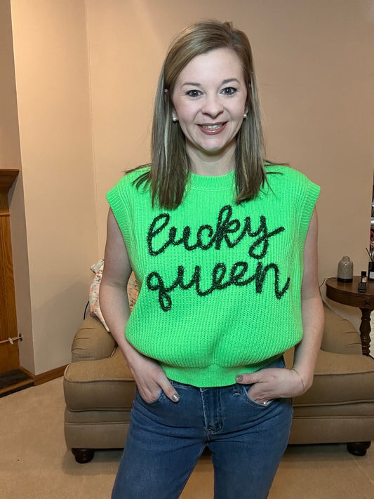 Queen of Sparkles Lucky Queen Sweater Vest
