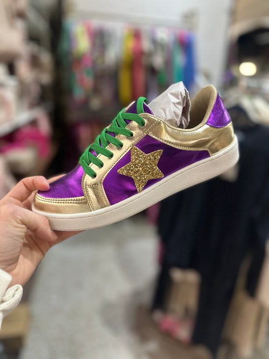 Metallic Mardi Gras/Gameday Sneakers